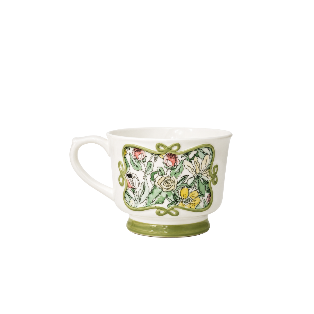 Terracera English Garden Floral ceramic breakfast mug