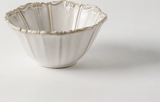 Luxe Minimalist Versailles — Rice Bowl — White and Gold