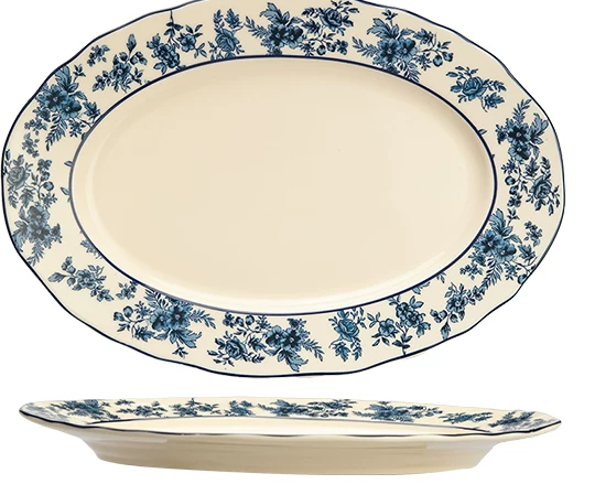 Palais Blue Floral Porcelain — Fish Platter — Blue Floral