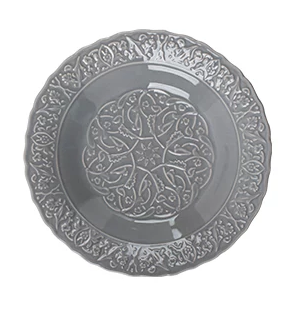 Royal Embossed Ceramic Series — Grey Dinner Plate — Grey