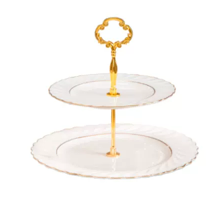 Royal High Tea Collection — Two-Tier Cake Stand — White